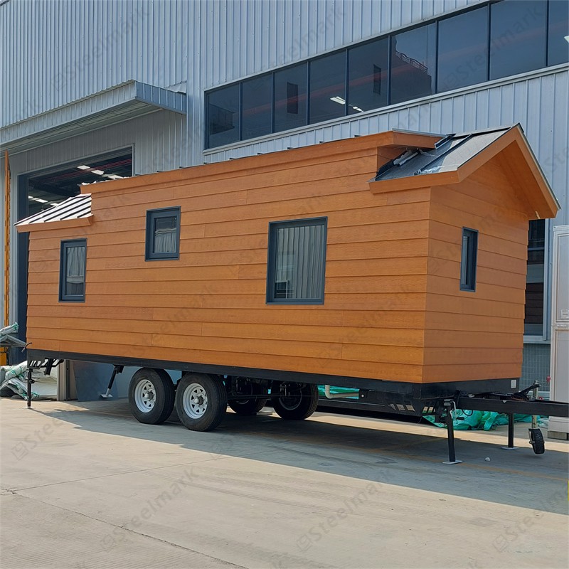 GS-TY05 maison en bois de luxe minuscule maison préfabriquée sur roues