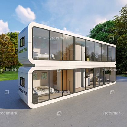Conception de bâtiments préfabriqués Pod de pomme mobile à deux étages